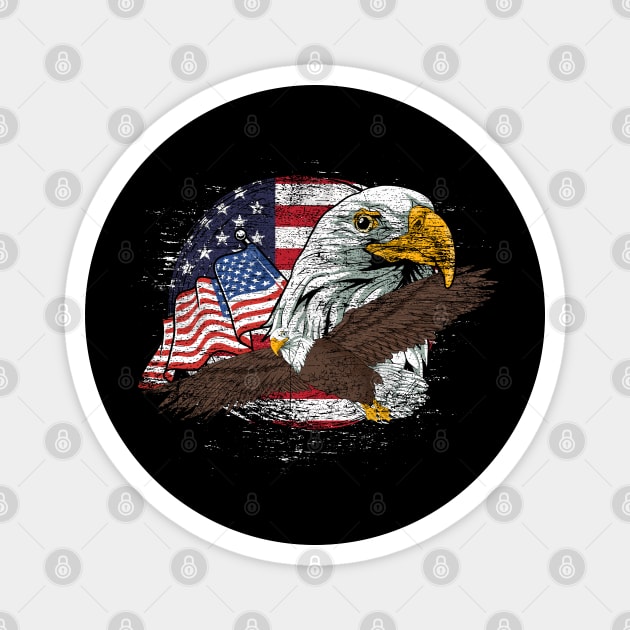 US Flag American Bald Eagle Magnet by ShirtsShirtsndmoreShirts